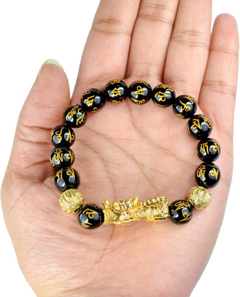 Black Obsidian Pixiu Wealth Bracelet for Feng Shui Reiki  Chakra Crystals  Healing For Men 