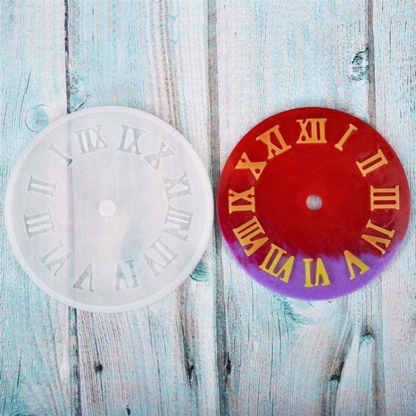 Patelai 4 Pieces Lager Clock Resin Mold Roman Numerals