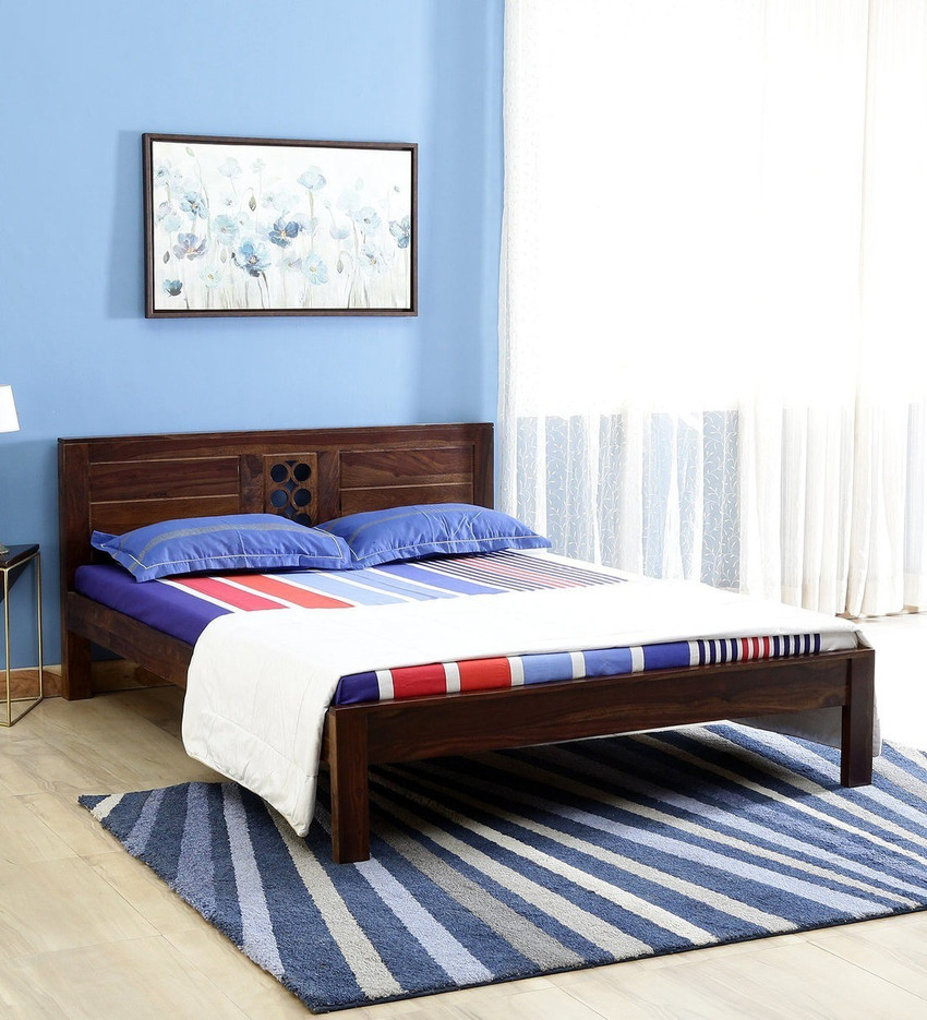 Wooden bed online flipkart sales