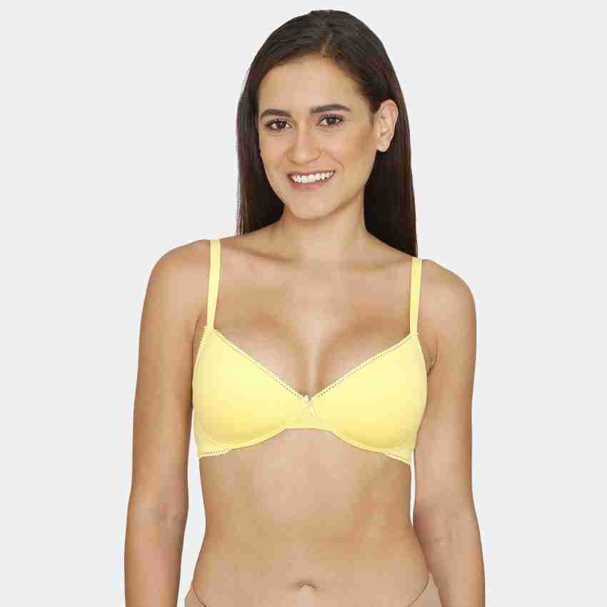 Rosaline Wired Medium Coverage Push-Up Bra - Aspen Gold