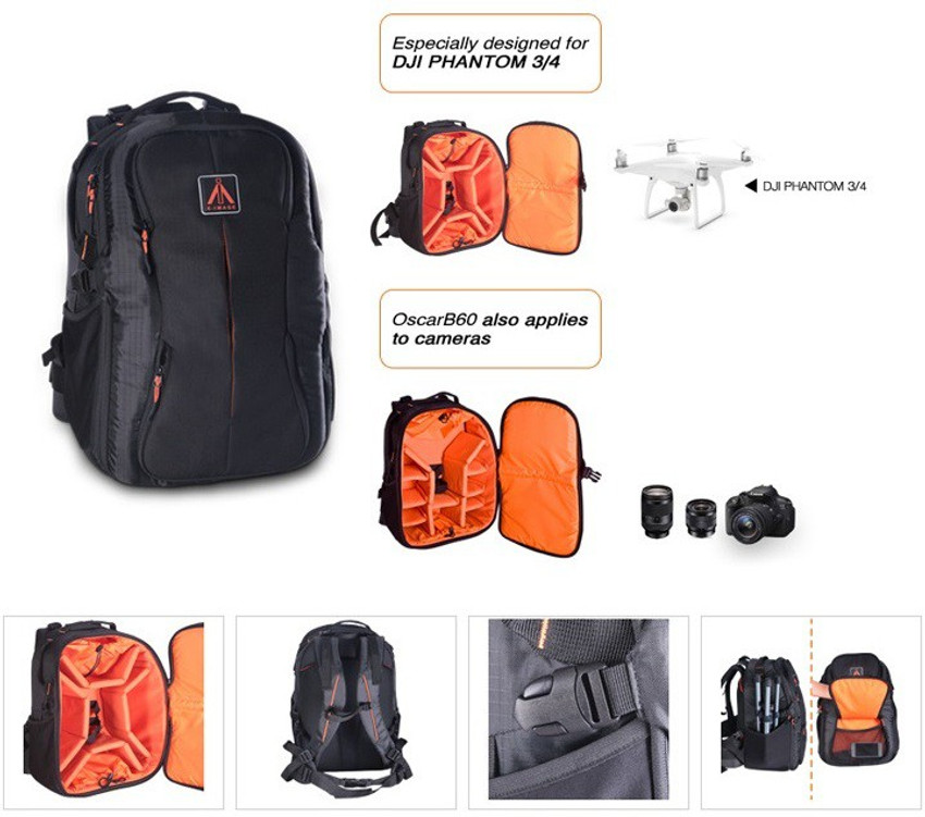 E-Image Oscar B60 2 in 1 Backpack Camera Bag for DJI Phantom 3/4 Drone DSLR  Camera and Camcorders Camera Bag - E-Image : Flipkart.com