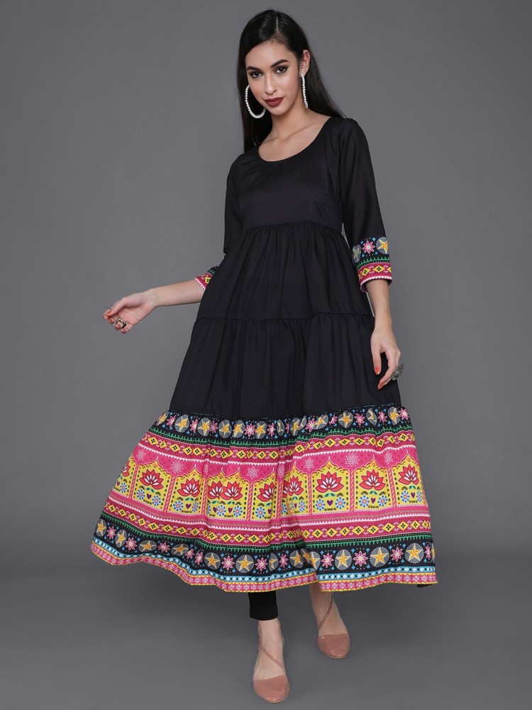 Aks black shop solid kurta