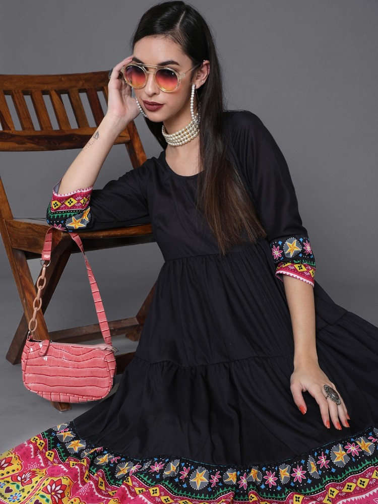 Aks black 2025 solid kurta