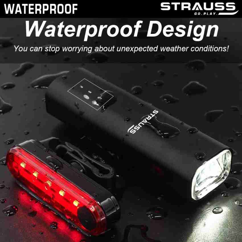 Strauss Usb Rechargeable ABS Cycle Light Set Bicycle Headlight