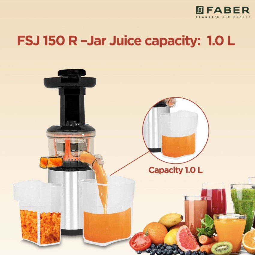 FABER FSJ 150 R Slow Juicer 150 W Juicer (Black) Price in India - Buy FABER  FSJ 150 R Slow Juicer 150 W Juicer (Black) Online at
