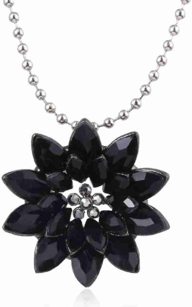 RVM Jewels Spiderman Black Dahlia Flower Pendant Necklace Fashion