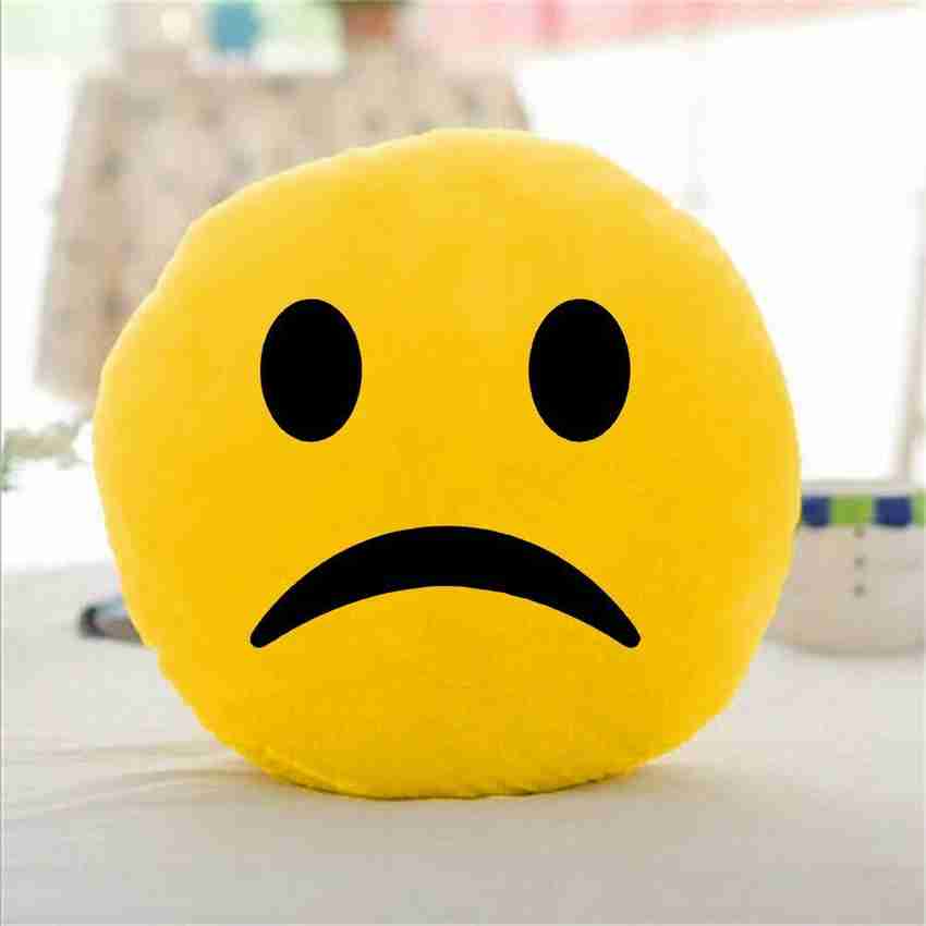 MeeFactory Emoji Plush Smiley Microfibre Smiley Cushion Pack of 1