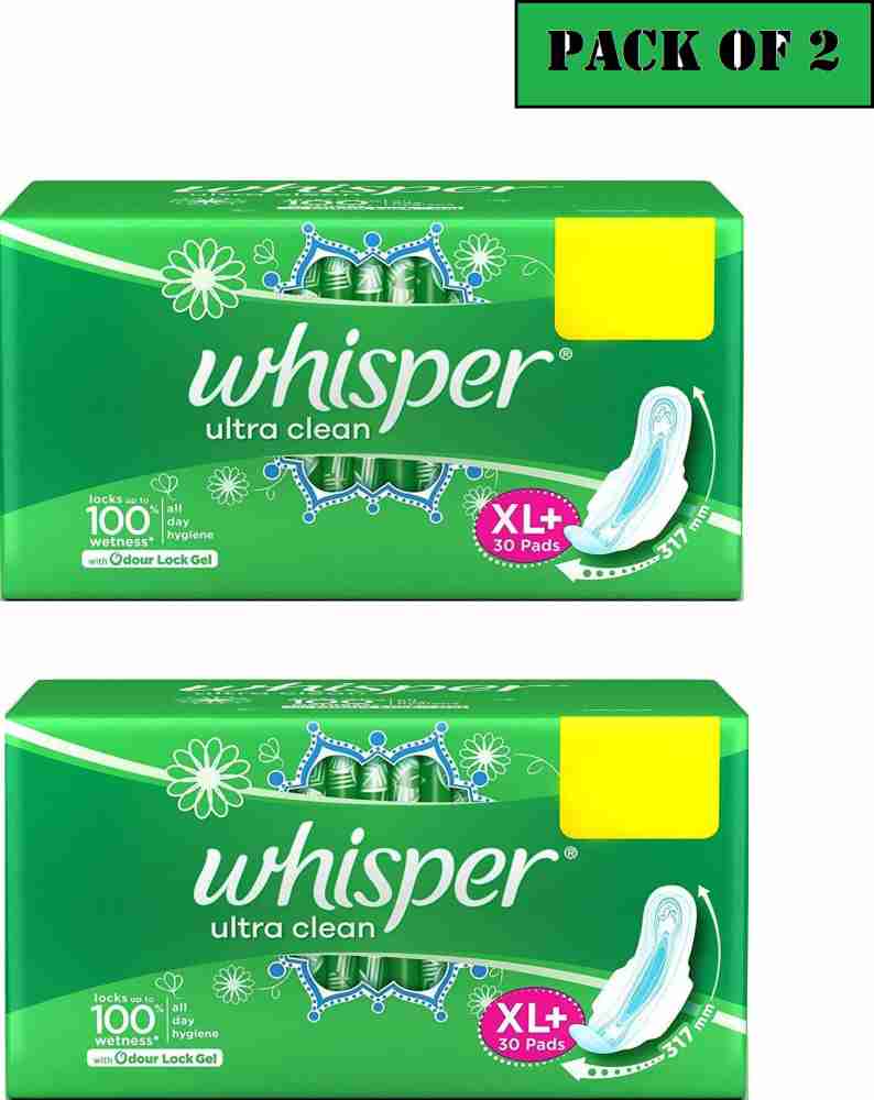 Whisper Bindazzz Night Sanitary (XL+ 30Pads) (Pack of 2) Sanitary Pad, Buy  Women Hygiene products online in India