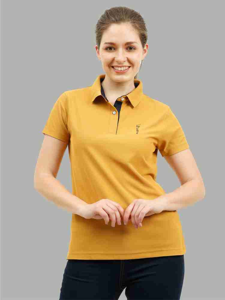 yellow polo t shirt women's