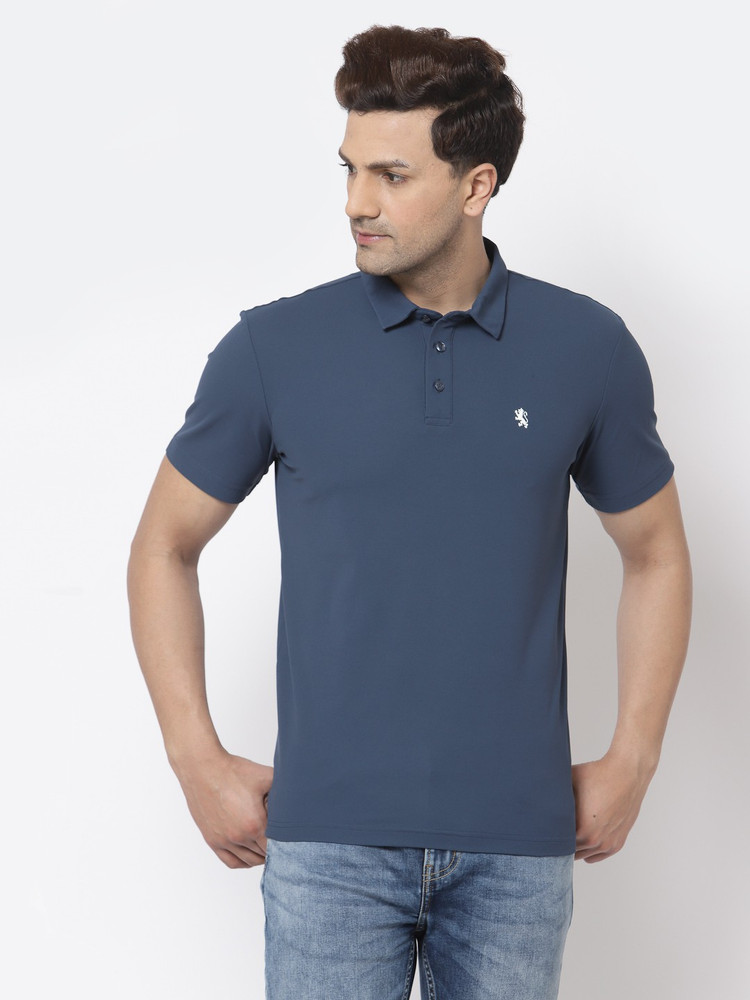 RED TAPE Solid Men Polo Neck Blue T Shirt Buy RED TAPE Solid Men