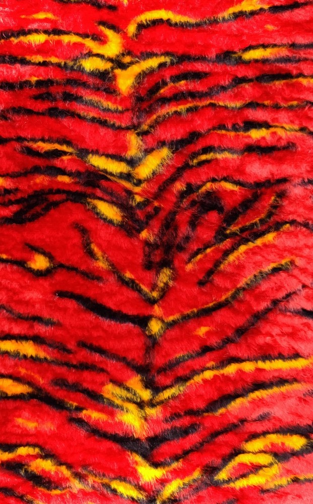 PRANSUNITA Carpet Fur Cloth Color Yellow Tiger Print, Size 38 x