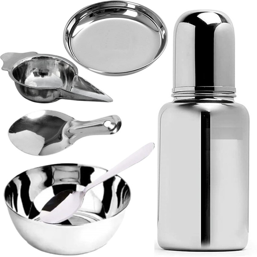 New Born Babies Set Stainless Steel Baby Feeding Bottle 200 ml