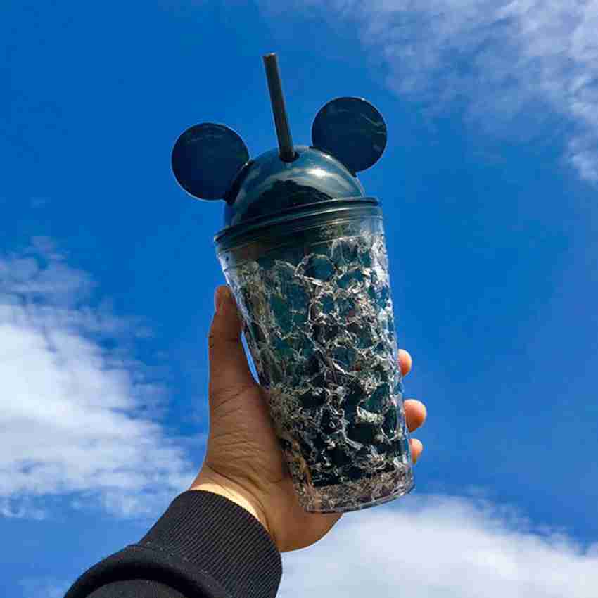 Mickey Printed Sipper Bottle With Straw For Kids, Glass Tumbler Sipper  Water Bottle