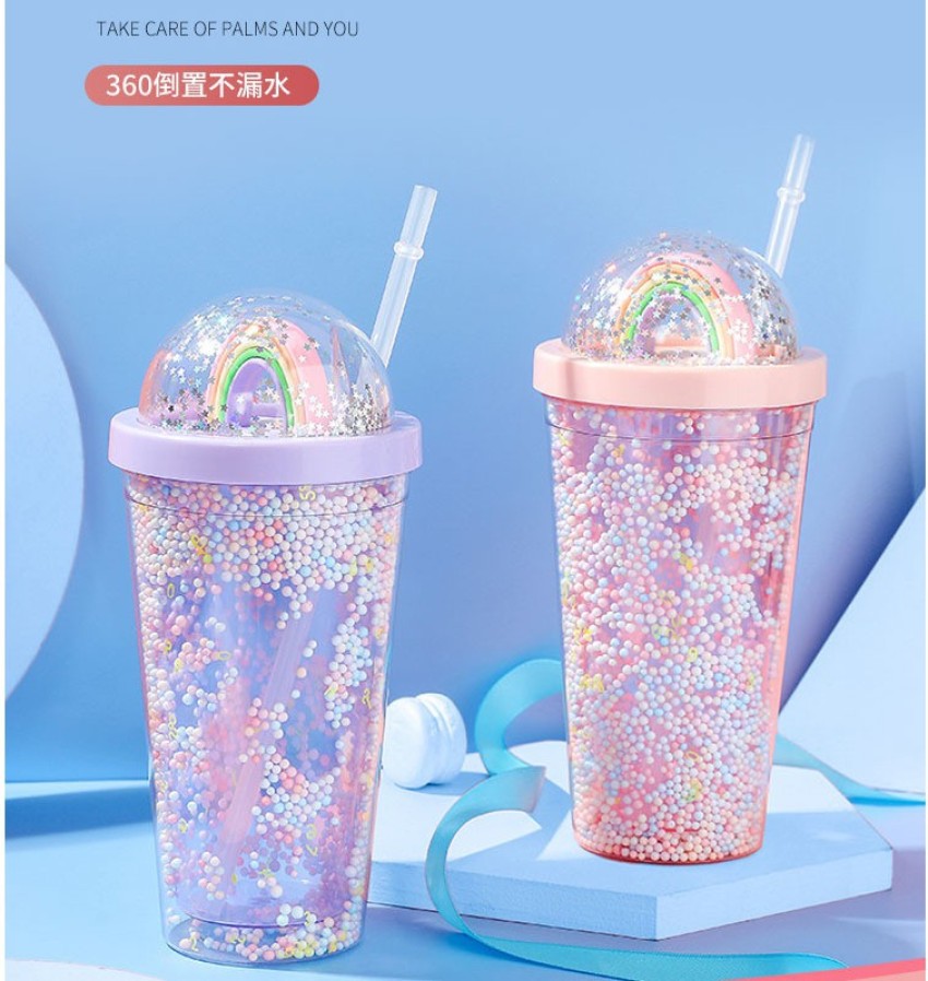 Cute Unicorn Water Cup With Straw Drink Cups Creative Ice Cream