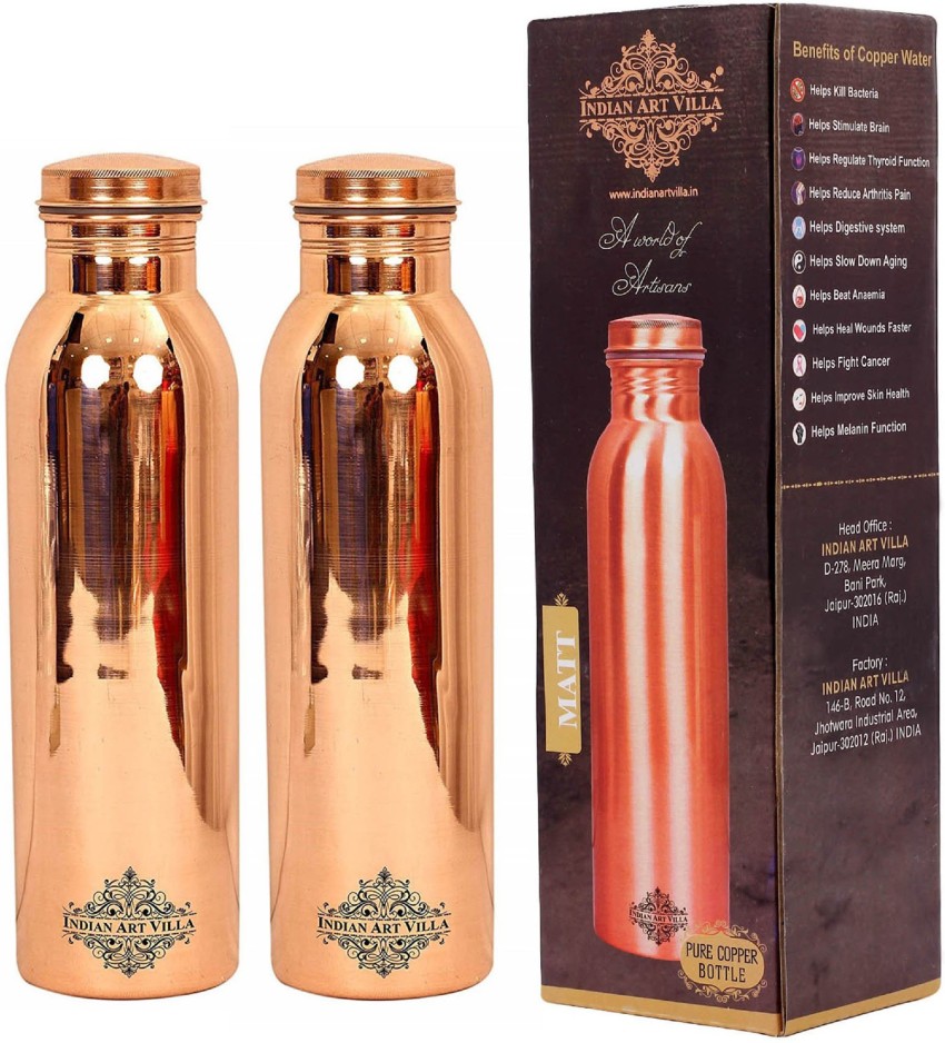 INDIAN ART VILLA Steel Flat Bottle With Sipper Cap Plain Matt 33 Oz –  IndianArtVilla