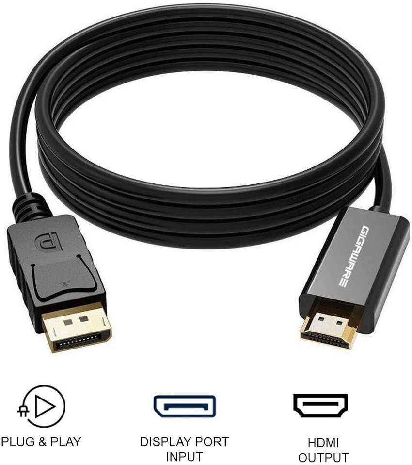 SP HDMI Cable 1.5 m Display Port to HDMI Cable Compatible for Laptop PC Server TV Black SP Flipkart