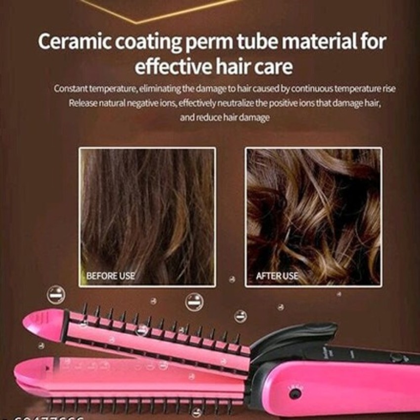 Hair straightener outlet and crimper set