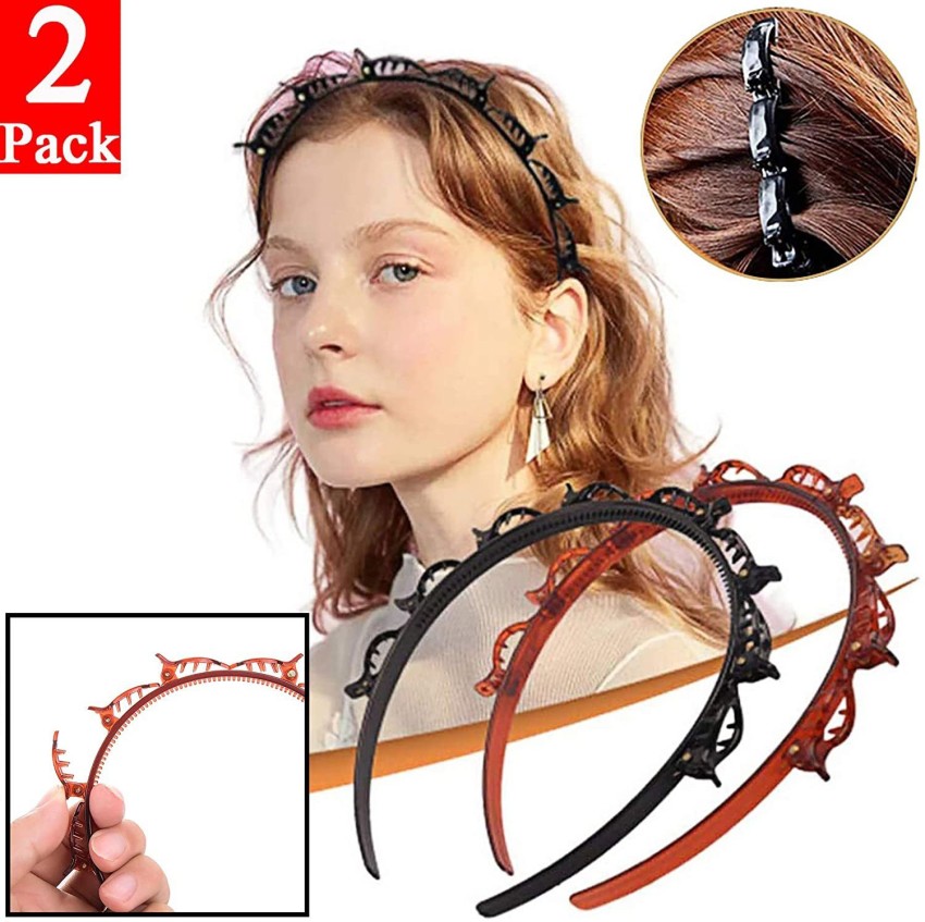 Cheap Fashion Double Layer Band Twist Plait Clip Front Hair Clips Hairpin  Headband Beauty Tool for Women