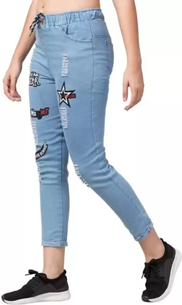 GLAMHOOD Jogger Fit Women Blue Jeans - Buy GLAMHOOD Jogger Fit Women Blue  Jeans Online at Best Prices in India