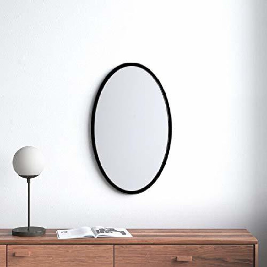 Palomar Framed Round Mirror - Black Walnut - Wood - 20 / 22 - Simple & Modern Designs - Oval and Round Mirrors