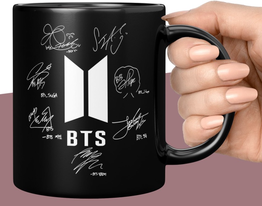 Buy CHHAAP BTS Logo BTS Mug with BTS Keychain Signature Army BTS Combo Gift  Music Band V Suga JHope Jungkook Jin Jimin Rm Army BTS Gifts for Girls  Boys Printed Coffee Mug