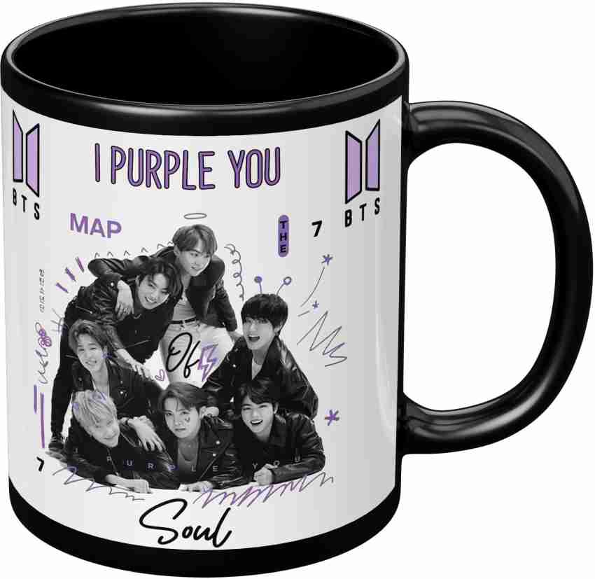 NH10 DESIGNS Bts Cup Bts Bts Black Cup Bts Product Bts Gift Bts Combo For  Girl (BTS-055) Ceramic Coffee Mug Price in India - Buy NH10 DESIGNS Bts Cup  Bts Bts Black