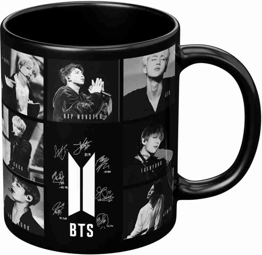 NH10 DESIGNS Bts Cup Bts Bts Black Cup Bts Product Bts Gift Bts Combo For  Girl (BTS-055) Ceramic Coffee Mug Price in India - Buy NH10 DESIGNS Bts Cup  Bts Bts Black