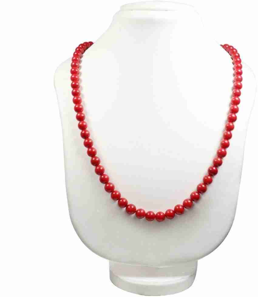 Senroar Coral Red Coral Mala Moonga Coral Stone Necklace Price in India Buy Senroar Coral Red Coral Mala Moonga Coral Stone Necklace Online at Best Prices in India Flipkart