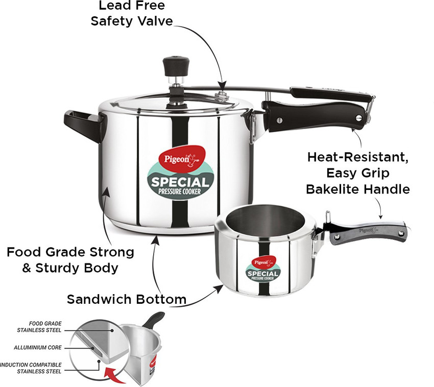 Pigeon by Stovekraft Special Inner Lid 2 L 3 L 5 L Induction
