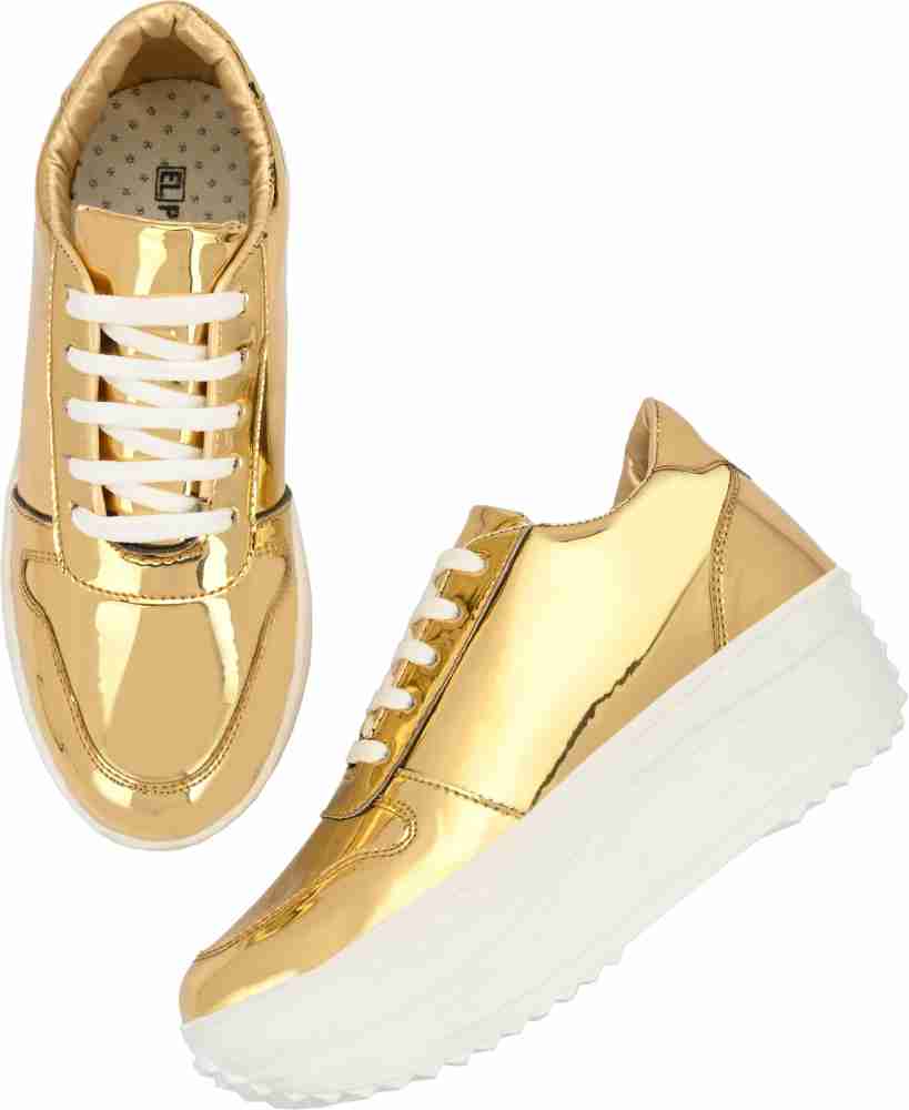 Golden colour cheap shoes for ladies