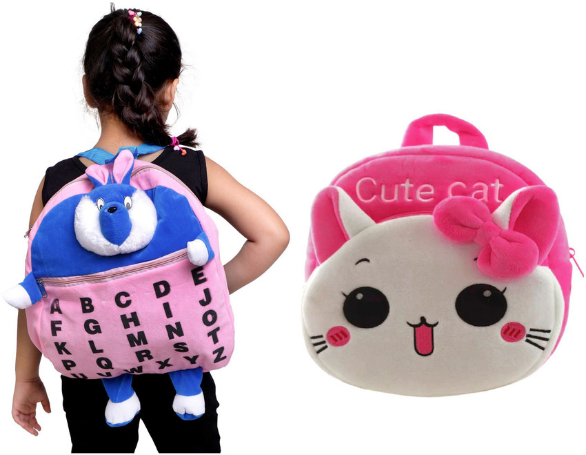 SPIRITED Combo Of Kids School Bag Soft Backpack Cartoon Bags for