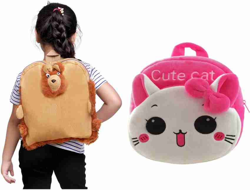 SPIRITED Combo Of Kids School Bag Soft Backpack Cartoon Bags for