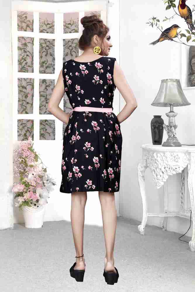 Tathastu Women Skater Black Dress Buy Tathastu Women Skater