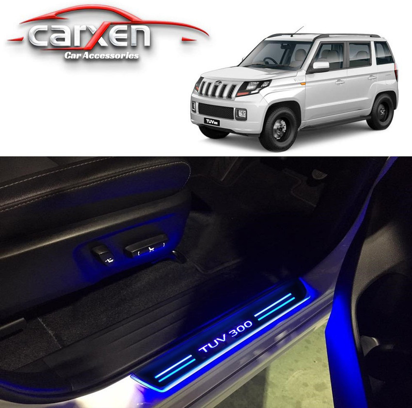 carxen Car Door Foot Step Led Sill Plate With Mirror Finish for