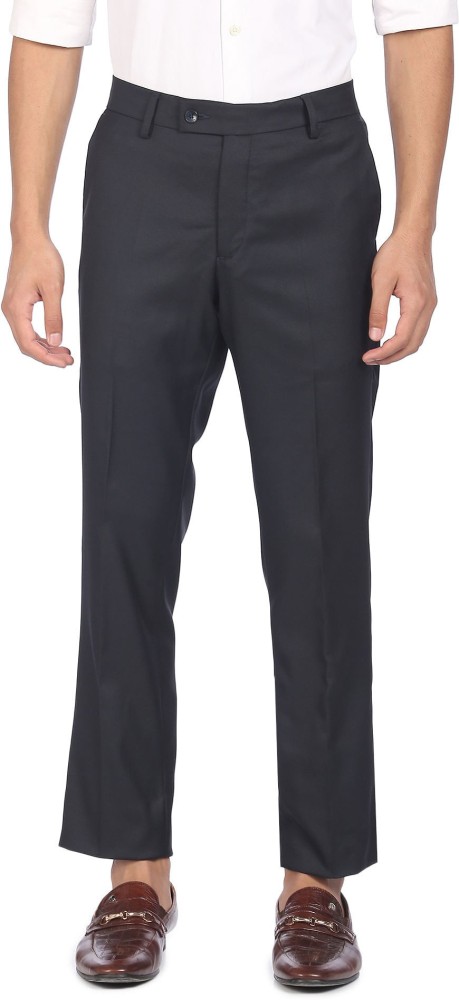 Arrow Formal Trousers  Buy Arrow Men Navy Blue Carson Slim Fit Smart Flex  Formal Trousers Online  Nykaa Fashion