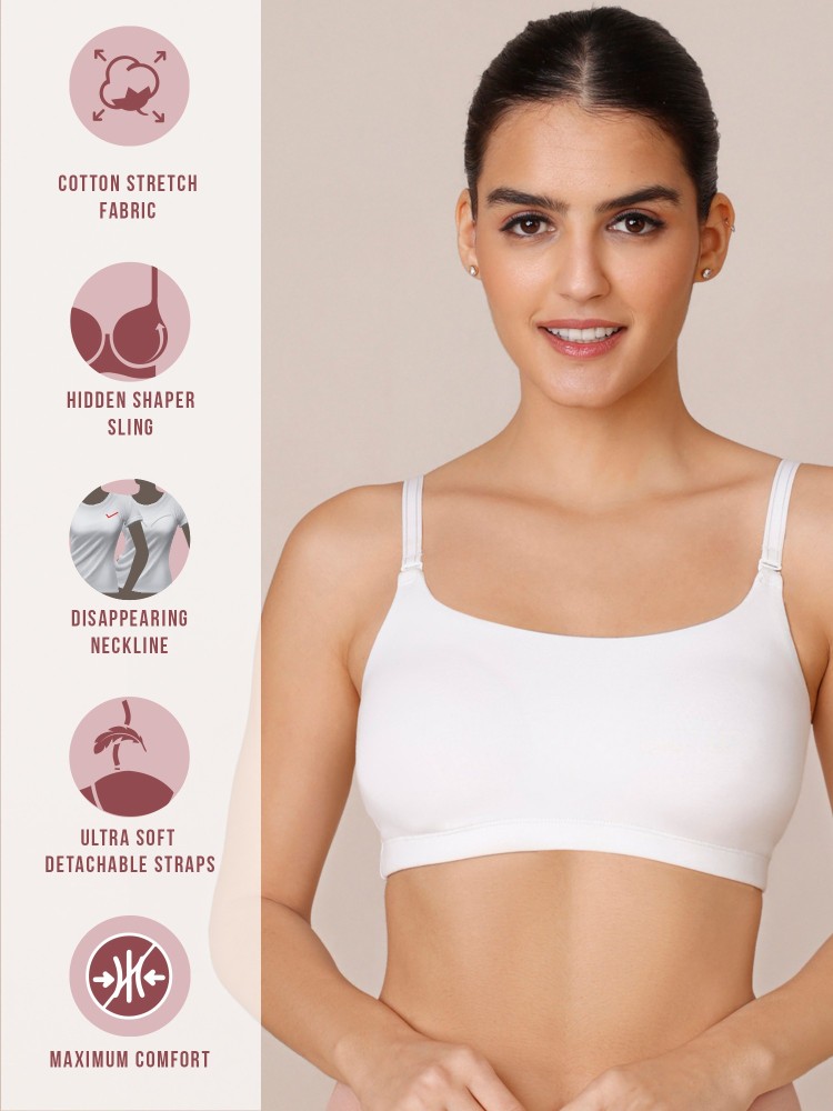 NYKD Easy Breezy Slip-On Bra Everyday T-Shirt Bra for Women, Wireless, Full  Coverage, Non Padded-NYB165