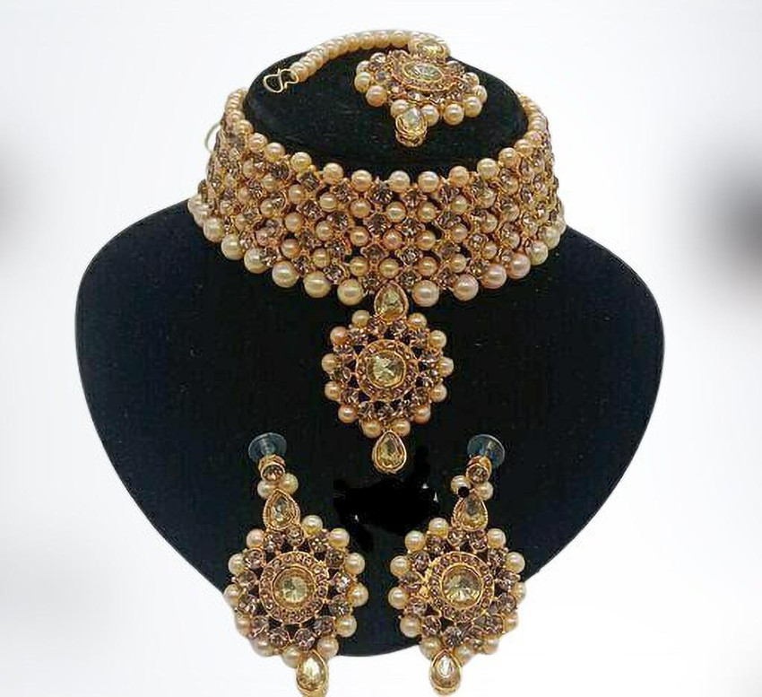 AD Fashion Store Alloy Gold plated Gold Jewellery Set Price in