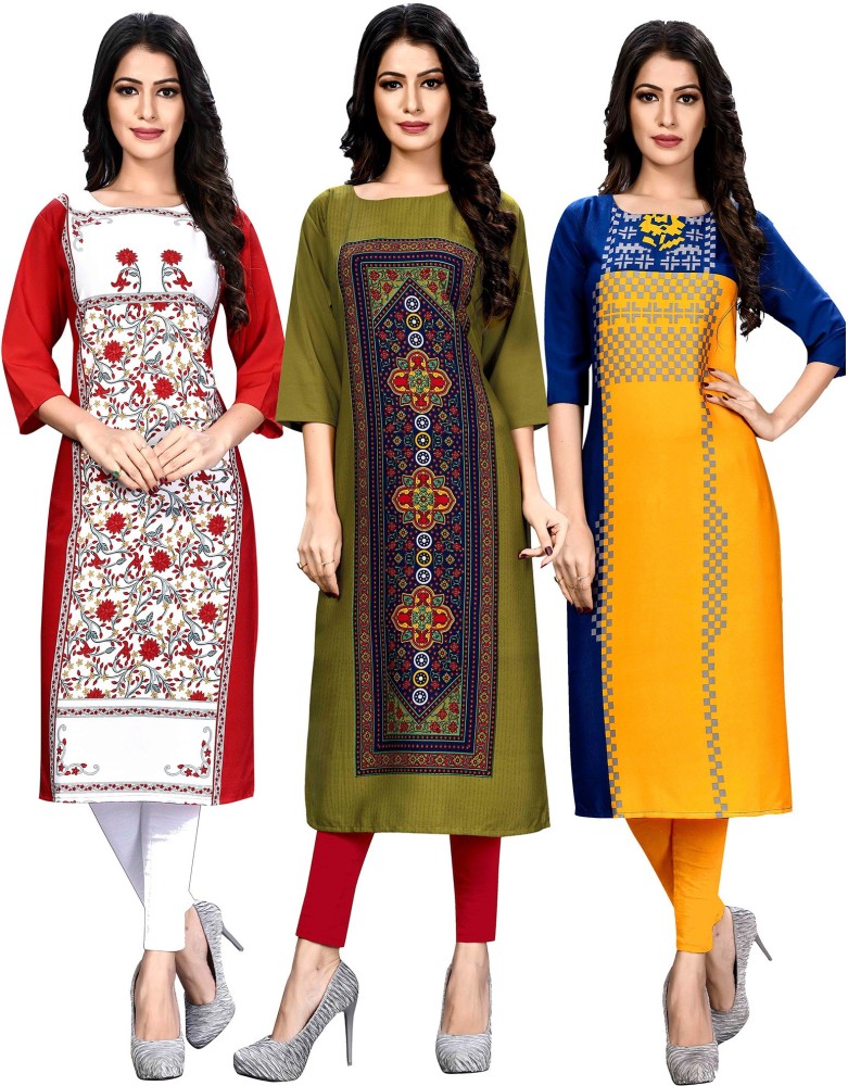 1 Stop Fashion Women Printed Straight Kurta - Buy 1 Stop Fashion Women  Printed Straight Kurta Online at Best Prices in India