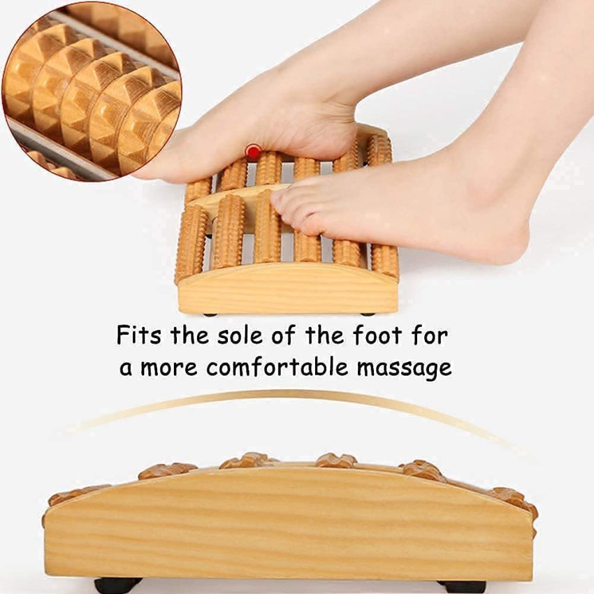 New 5 Rows Wheel Wooden Massager Wood Roller Foot Massager Relax Relief