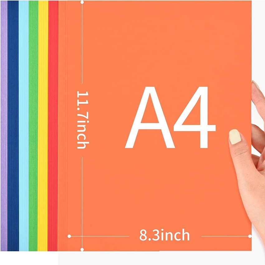 Flipkart SmartBuy 100 Pcs. Craft Paper Sheets A4 Size  (Colors) for Students, Kids, Children Home School Hand Craft Paper Unruled  (Set of 1, Multi color) Unruled A4 75 gsm Coloured