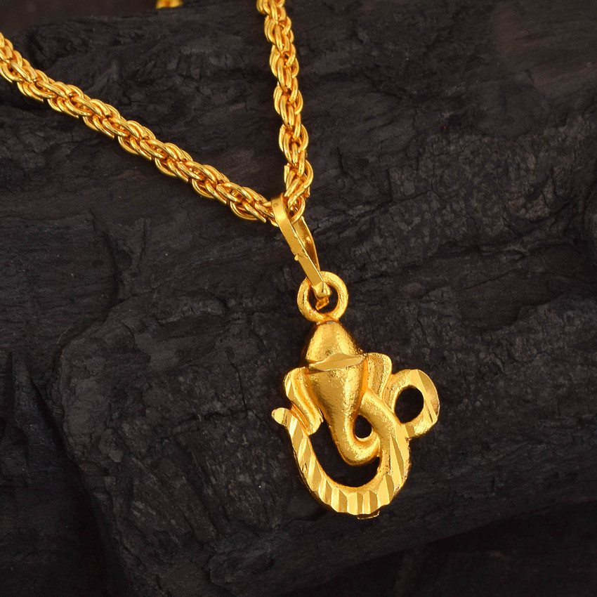 morir 1 Micron Gold Plated Lord Ganesh Ganesha Locket Pendant