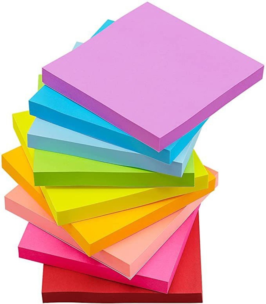 ZIARO Sticky Notes 3x3 Self-Stick Notes Bright Colors Sticky  Notes 400 400 Sheets Sticky Note, 9 Colors - STICKY NOTE