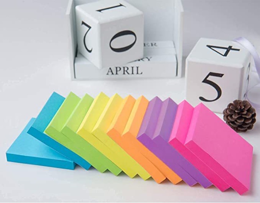 ZIARO Sticky Notes Refills Bright Colors Notes Pads Super Adhesive  Sticky Notes 400 Sheets Sticky Note, 5 Colors - STICKY NOTE