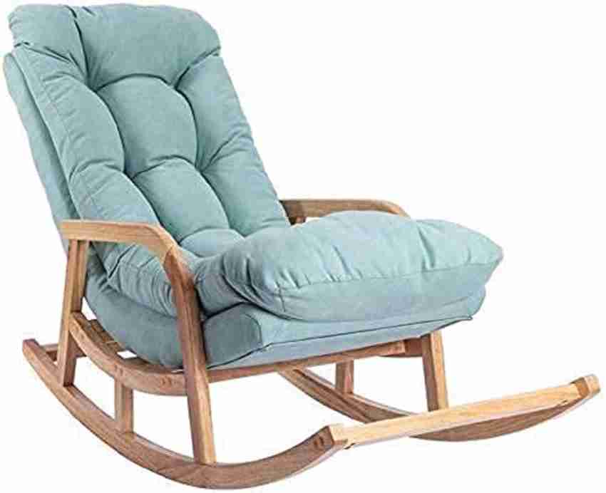 Sheesham Wood Rocking Chair with Foot Rest and Cushion Wood Rocking Chair  for Living Room Home Decor (Finish Color Brown) - Wood Art City