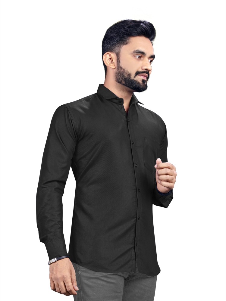 style for men Men Solid Formal Black Shirt - Buy style for men Men Solid  Formal Black Shirt Online at Best Prices in India