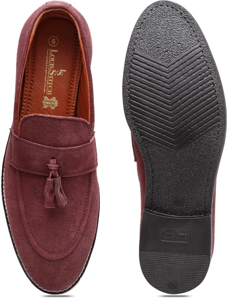 Louis Stitch Loafers And Moccasins : Buy Louis Stitch Italian Handmade  Brown Plain Formal Mocassins Shoes for Men Online