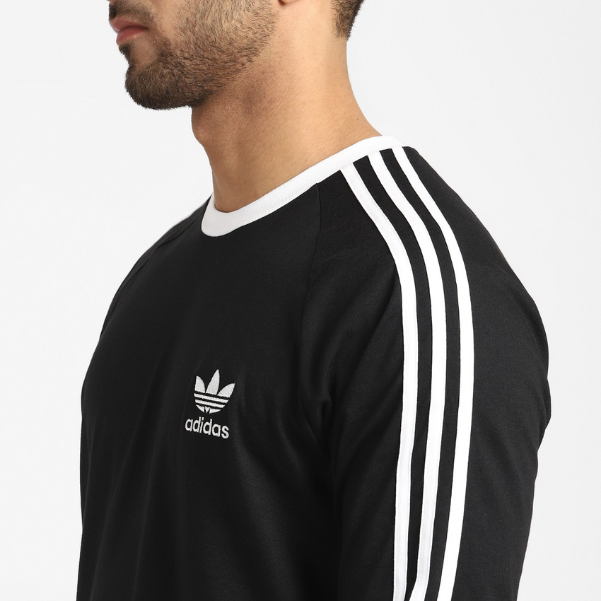 ADIDAS ORIGINALS Striped Men Crew Neck Black T Shirt Buy ADIDAS