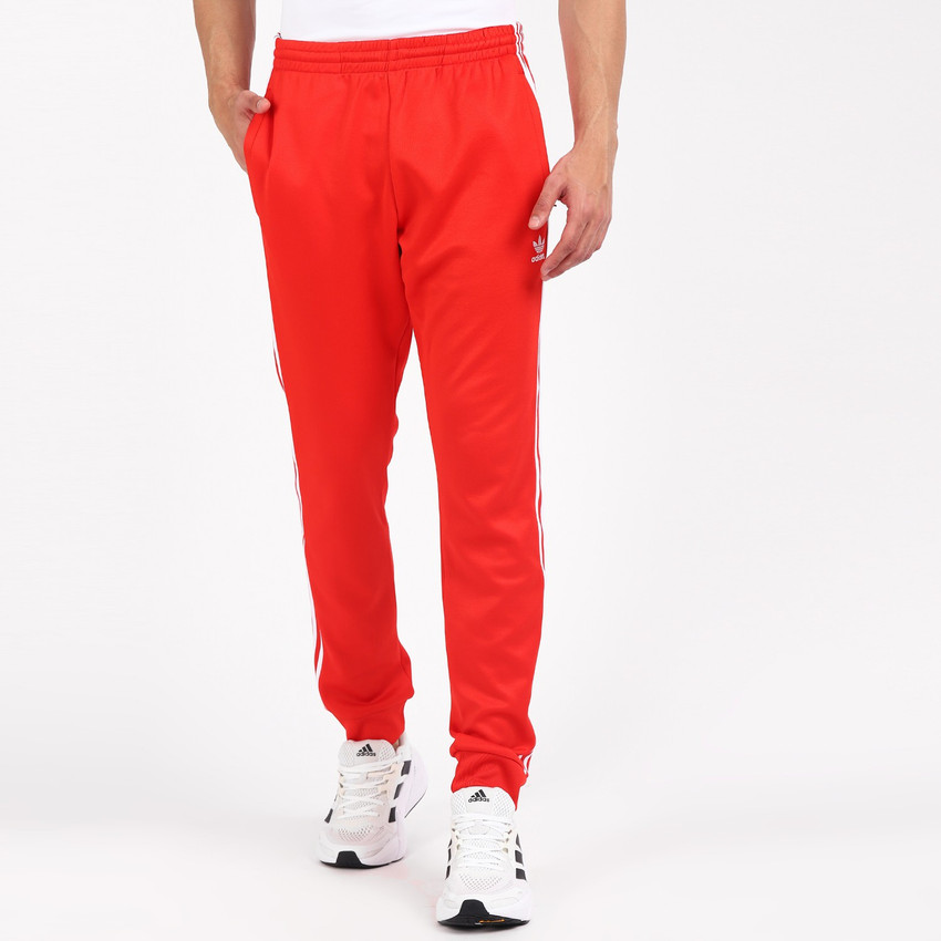 Mens red on sale adidas track pants
