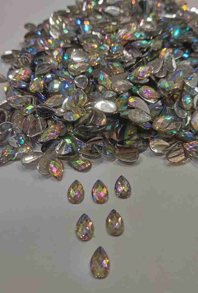 The Unique 8 5 Drop Shape Rainbow Colour Kundan Stone Beads for