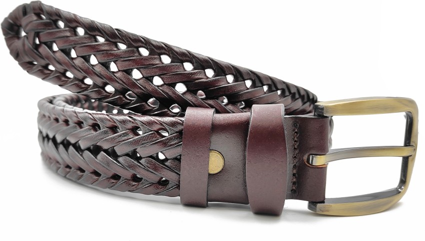 REDHORNS Men Casual Brown Genuine Leather Belt